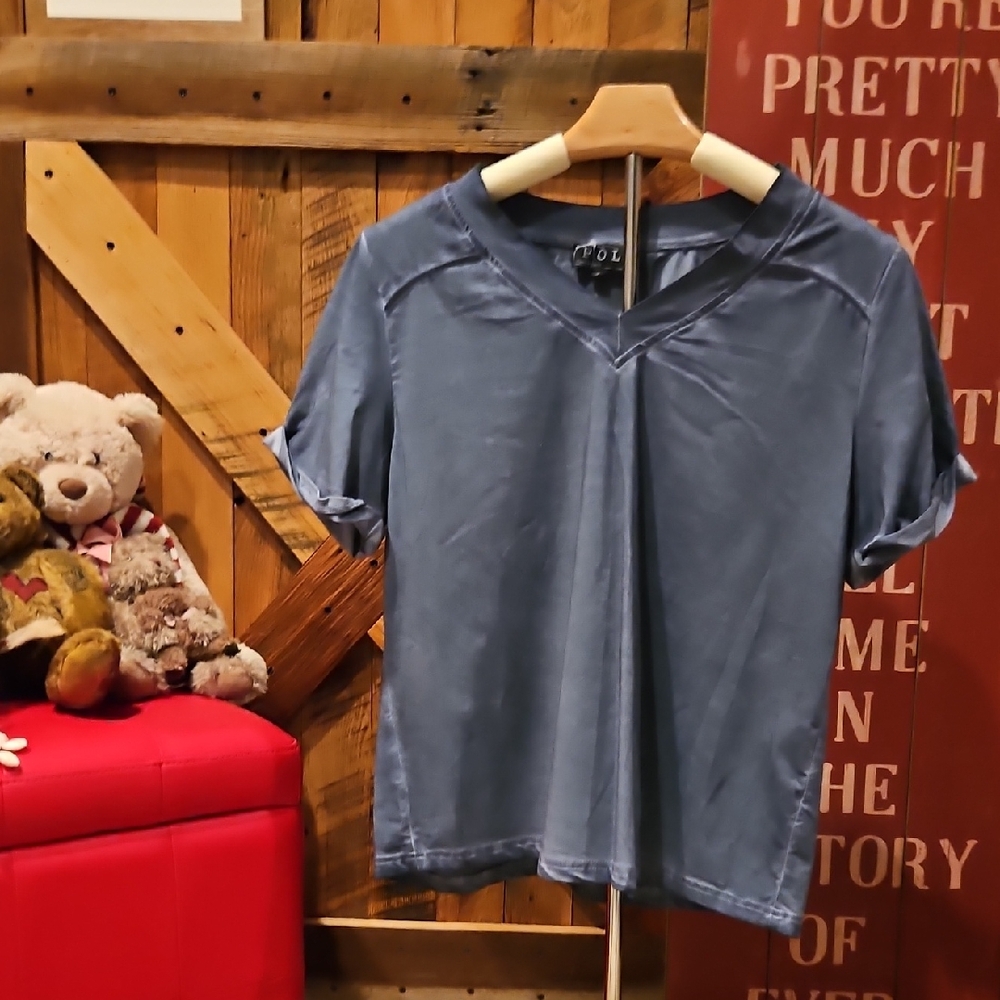 023 POL Slate Blue Short Sleeve Tee